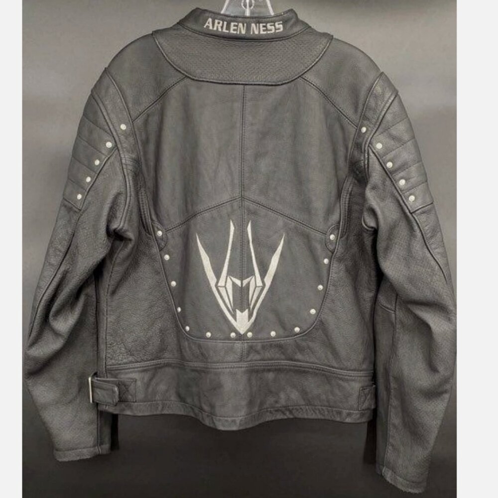 Arlen Ness Womens XL Shelby Black Leather Jacket Motorcycle Moto Biker Liner